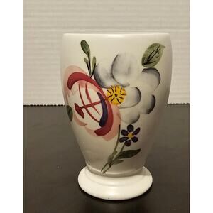Vintage Small Daisy and Wild Rose Footed Bud Posey Vase, Marked EG 1048